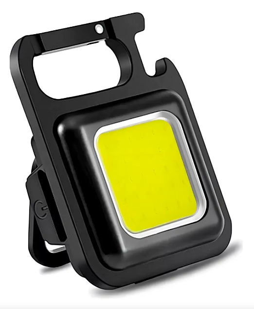 Mini Linterna Tipo Llavero Con Imán, 3 Modos De Luz, Negro