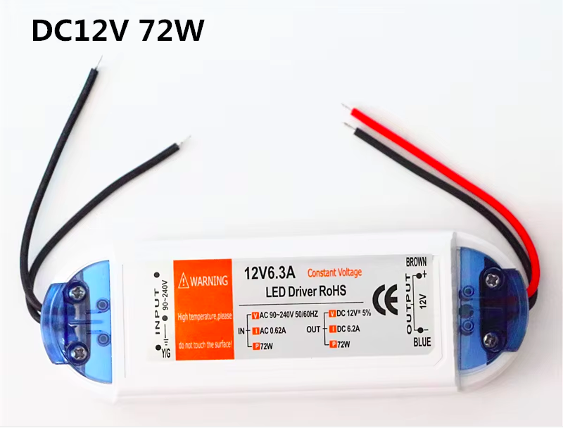 Fuente de alimentación para  plástica LED, DC12V/60W/5A